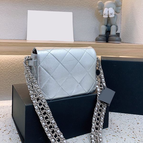 

designer channelity bags for women black handbag leather chain slant shoulder clutch totes bag cc double letters solid hasp waist square str