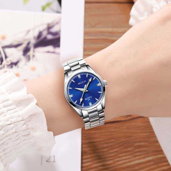 

watches women's stainless steel small watch luxury brand quartz ladies dress silver blue watch for women casual waterproof wristwatches, Slivery;brown