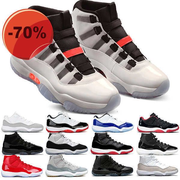 

2021 jumpman 11 11s outdoor shoes 25th anniversary cool grey bred concord cap and gown unc mens womens trainers sneakers size 36-47, Black