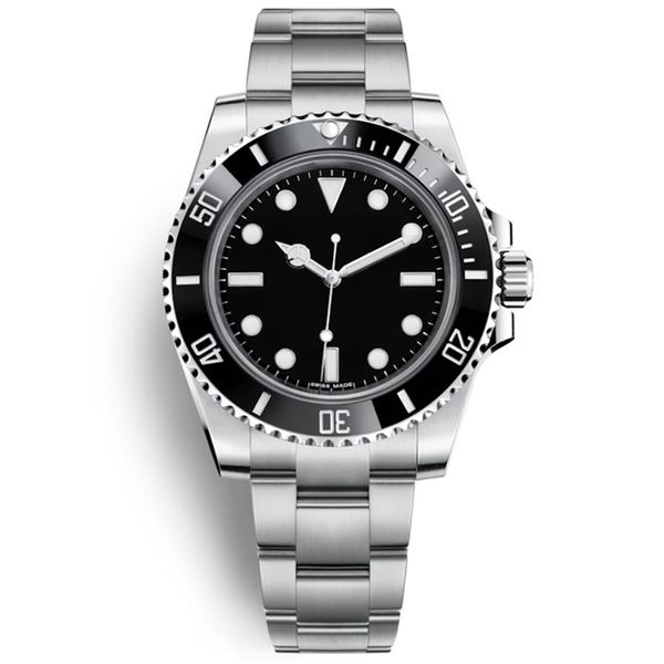 

mens sports watch 40mm ceramic green bezel automatic mechanical 2813 stainless steel luminous watch diving waterproof 30m watch220s, Slivery;brown