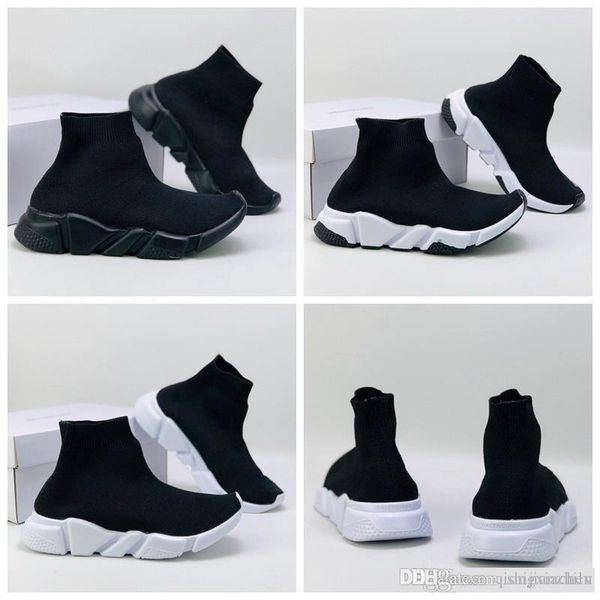 

with original box''balencaigas''designer shoes 2020 kid ace luxury designer kids sock shoe speed trainer black red tripl
