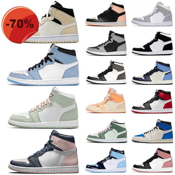 

basketball shoes trainers bubble gum rust pink university blue mid grey shadow high obsidian chicago jumpman air jorden 1 jumpman 1s mens, Black