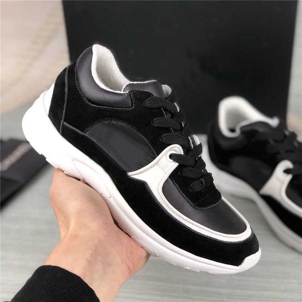 

47% discountdesigner sneakers casual shoes reflective shoes trainers leisure shoe vintage suede leather all-match stylist sneaker patchwork, Black