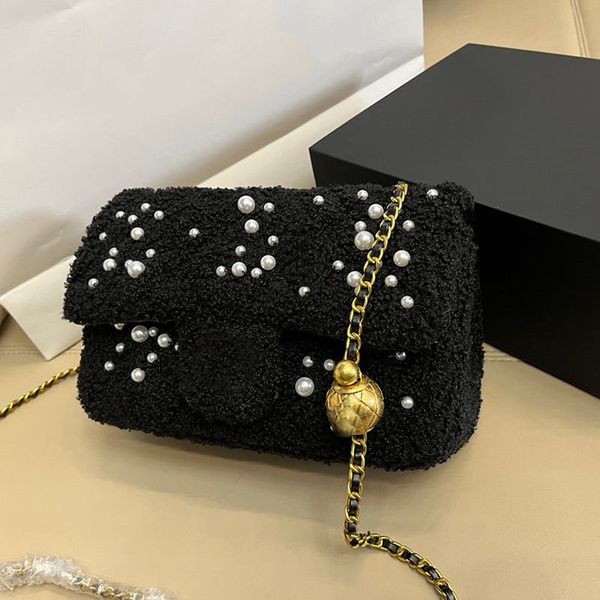 

fashion women lambhair designer crossbody bag quilted luxury versatile classic flap shoulder bag handbag vintage wallet card holder multi po