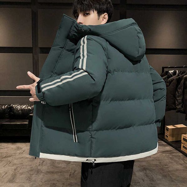 

clothes for men's new winter thickened cold proof hooded down cotton padded jacket large casual youth, Black