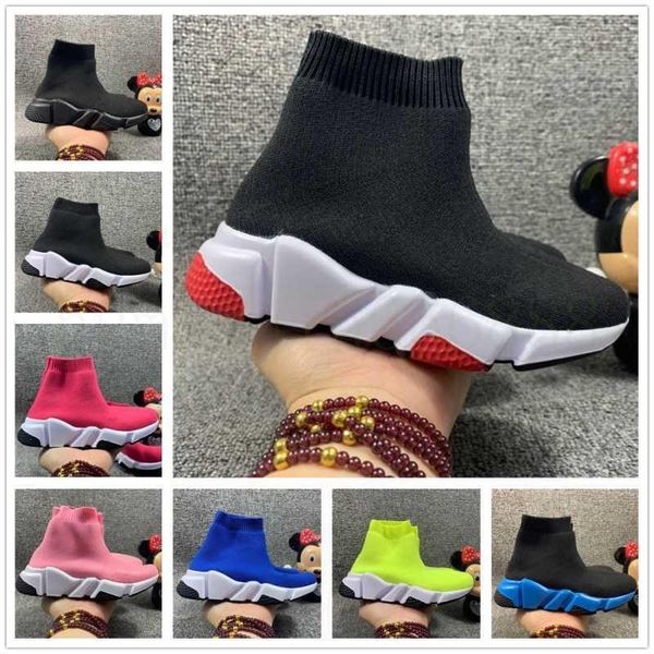 

infant kids knit speed sock runner knitted mid high running shoes black wine red sneaker children girls boys sports shoes