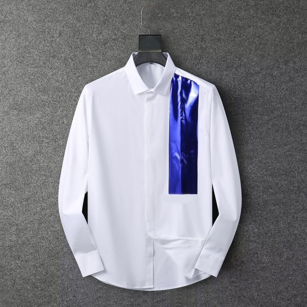

2022 designers mens dress shirts business fashion casual shirt brands men spring slim fit shirts -3xl #09, White;black