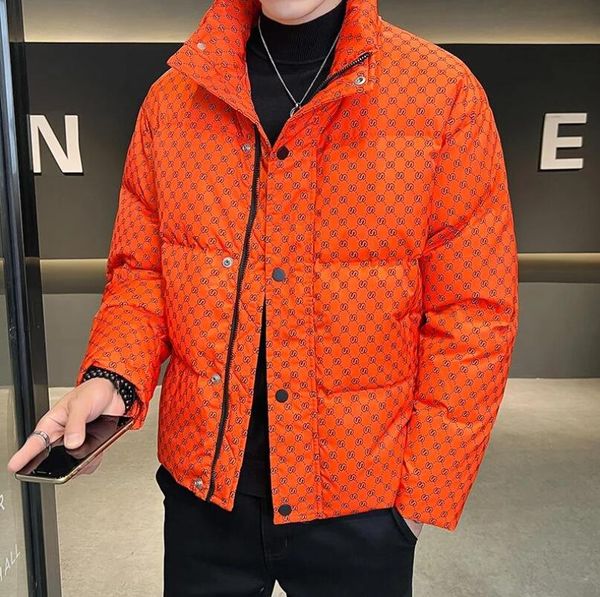 

grade luxur men's thick winter down jacket 2022 new men fashion harajuku short spirt 90% white duck down coats, Black