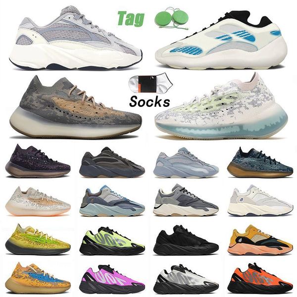 

authentic 380 700 v2 v3 running shoes mens women 450 static kyanite mist alien blue oat calcite yeezies glow hospital triple black enflame a