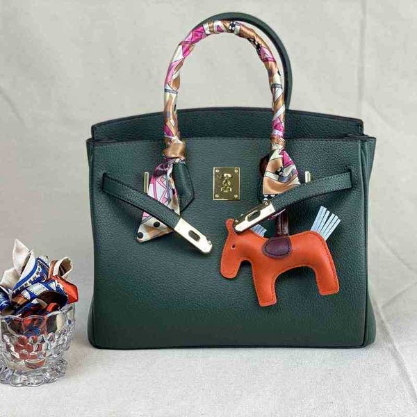 

large bag hand designer capacity litchi pattern herme texture handba gnqv