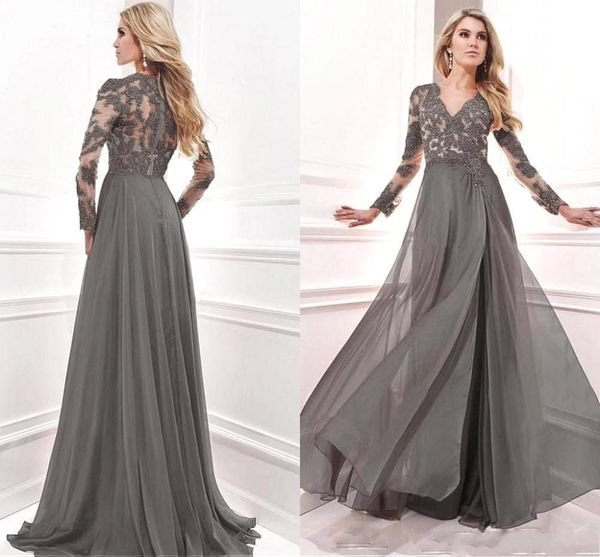 

mother of the bride dresses chiffon sleeveless crewneck full length applique lace long sleeves v-neck 2022 large size new in, Black;red