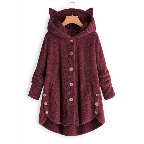 

women's jackets autumn winter pink women hooded sweatshirts warm pocket hoodies loose soft cute patchwork coat harajuku fashion t22110, Black;brown