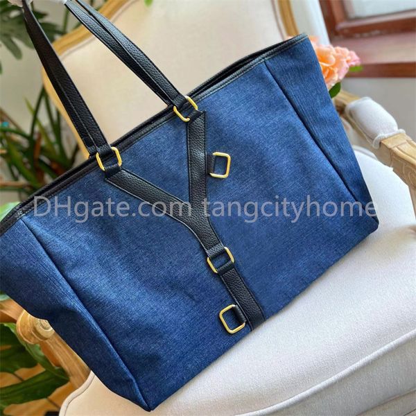

womens washed denim totes desenger shoulder bag luxury handbag large purse with big logo european and american style mother bag shopping bag