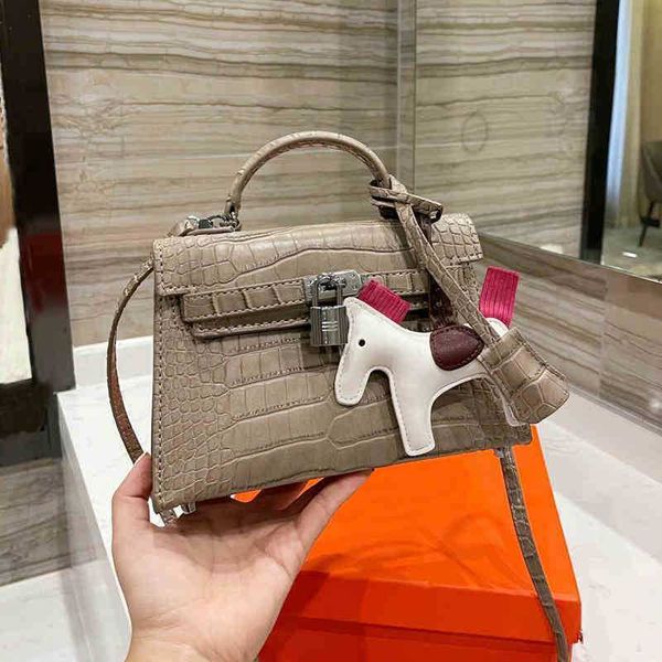 

crocodile designer second herme bag mini handbag leather fashion lock shoulde uu67