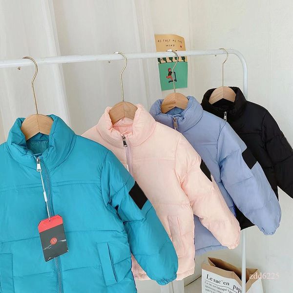 

kids coat down coats baby clothes jacket designer kid clothe with badge hooded stripe thick warm outwear girl boy girls classic check khaki, Blue;gray