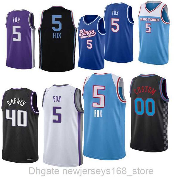 

printed basketball jerseys deaaron 5 fox keegan 13 murray 55 josh jackson 41 trey lyles justin 9 holiday domantas 10 sabonis jeremy 26 lamb, Black;red