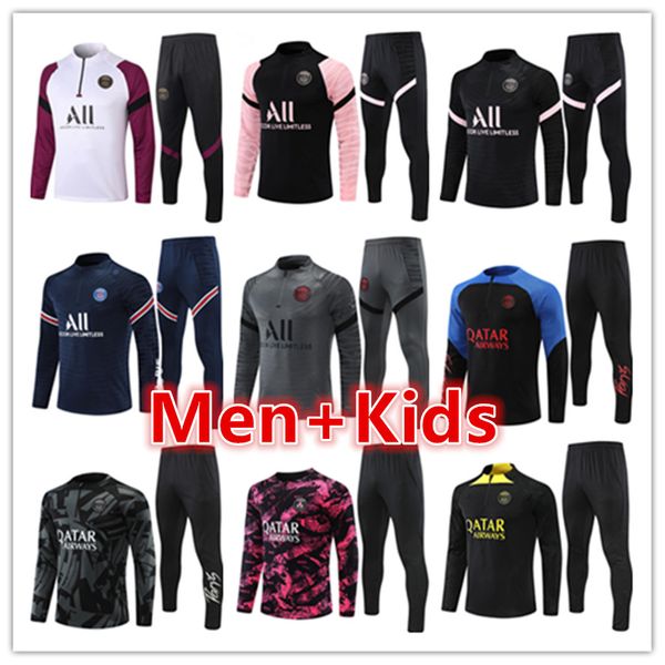 

chandal s tracksuits training player version maillot soccer tracksuit 22 23 football jerseys retro kit survetement foot messis mbappe, White;black