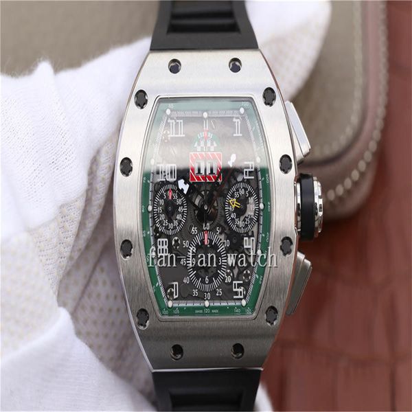 

new chronograph mechanical wrist watches rm11-03 bfu1 maker mens skeleton flyback calendar transparent mechanical automatic men's desig, Slivery;brown