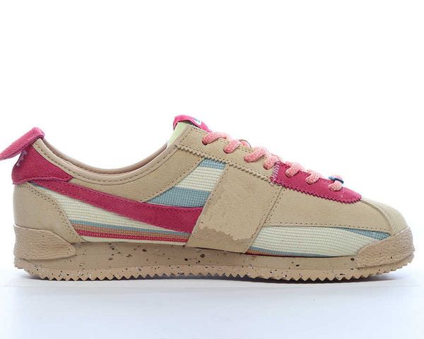 

designer shoes union x cortez low khaki red leisure sneakers