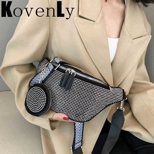 

chest bags for women casual travel crossbody shoulder bag fashion rivet waist pack leisure luxury designer handbag femael bags 221106