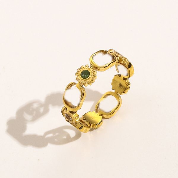 

popular fashion daisy rings bague anillos for mens and women engagement wedding anniversary couples jewelry lover gift size 6-9 no box, Slivery;golden