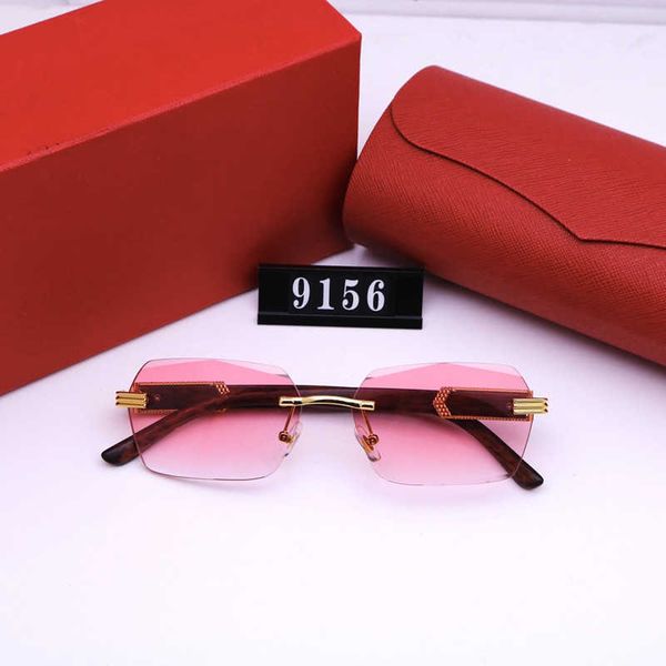 

men's fashion trend sunglasses horn glasses men ladies rimless sunglassess metal frame glasses lenses uv400 2023, White;black