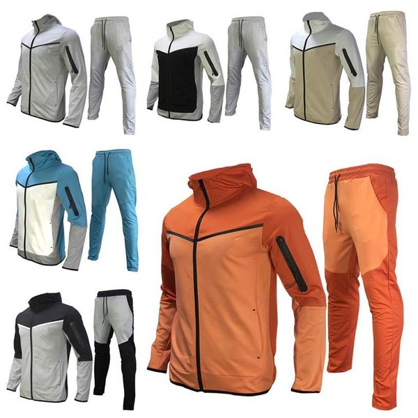 

one zip designer men sportwear not thich woman tech fleece tracksuit mens long sleeve jacket pant jogger casual blue techfleece tr262y, Gray