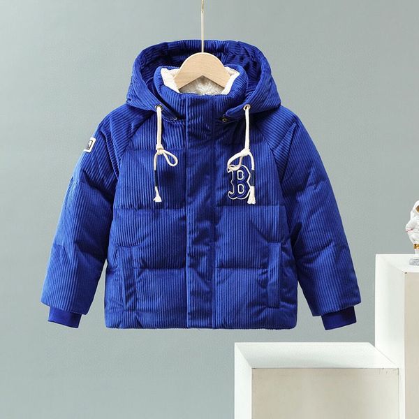 

down coat childrens jacket baby boys clothing autumn winter outwear keep warm jackets kids fur collar hooded outerwear coats for boy girls c, Blue;gray