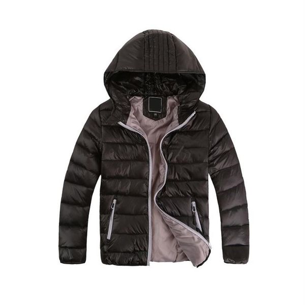 

kids down jacket outerwear boy and girl parkas winter warm hooded coat children cotton-padded kid jackets 3-12 years207b, Black