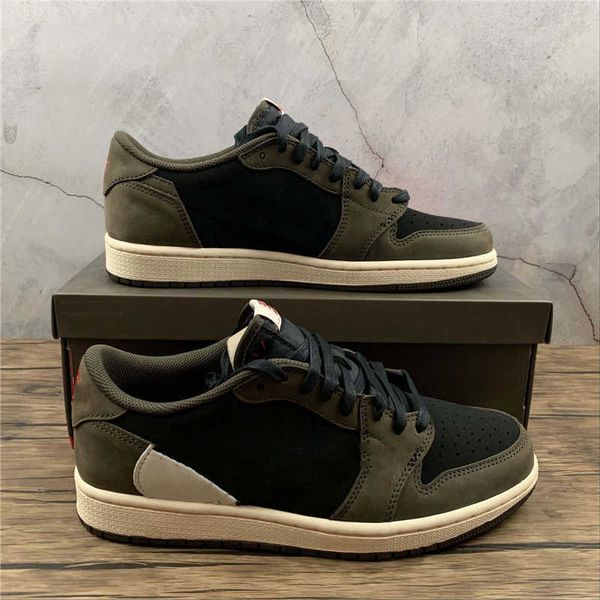 

brand shoes jumpman 1 mocha low og sp basketball 1s sports sneakers size us5.5-13 shoebox, White;red