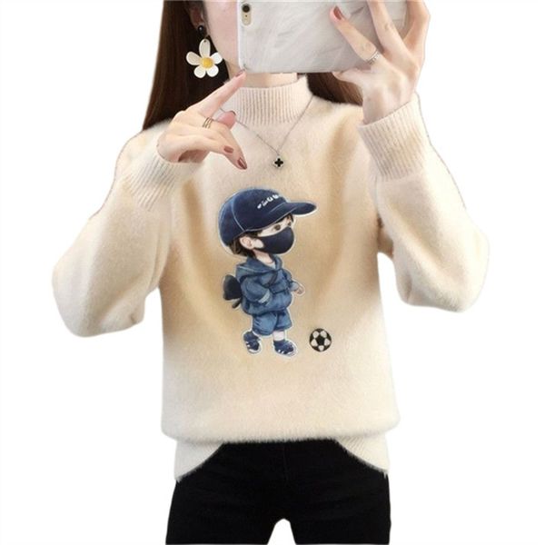 

designer knitwear women's sweaters pullover 100% cotton pullover monogrammed turtleneck ladies casual warm and stylish black white stri, White;black