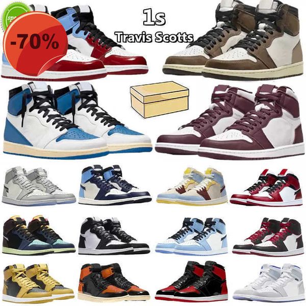 

2022 jumpman 1s basketball shoes university blue dark mocha unc light smoke grey hyper chicago bred royal silver toe shadow, Black