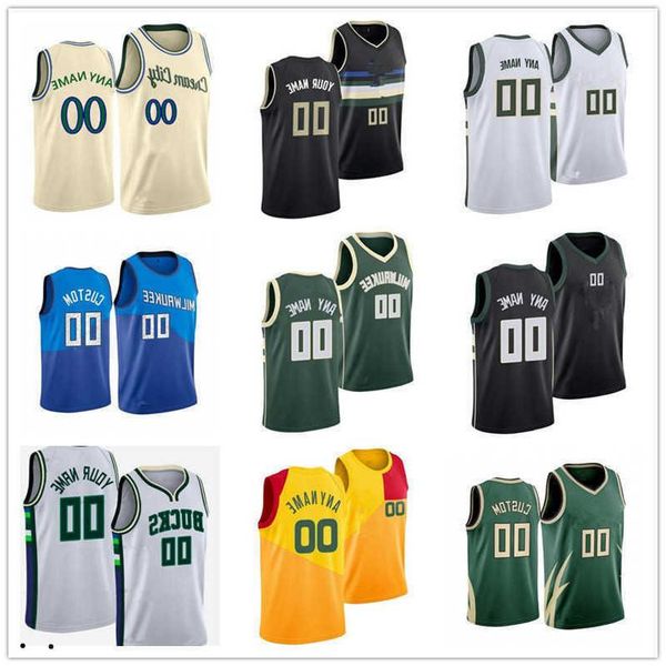 

college wear 75th custom jersey men women youth giannis 34 antetokounmpo khris 22 middleton jrue 21 holiday milwaukee''bucks', Black