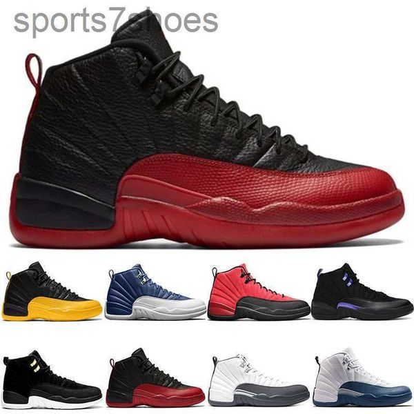 

lows retro 12s twist basketball shoes 12 dark concord indigo university gold reverse flu game french blue mens trainers sneaker size 7-13 td
