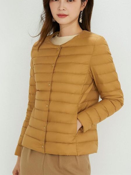 

women's down white duck ladies' 90 velvet pure color round collar v-neck long sleeve jacket, Black