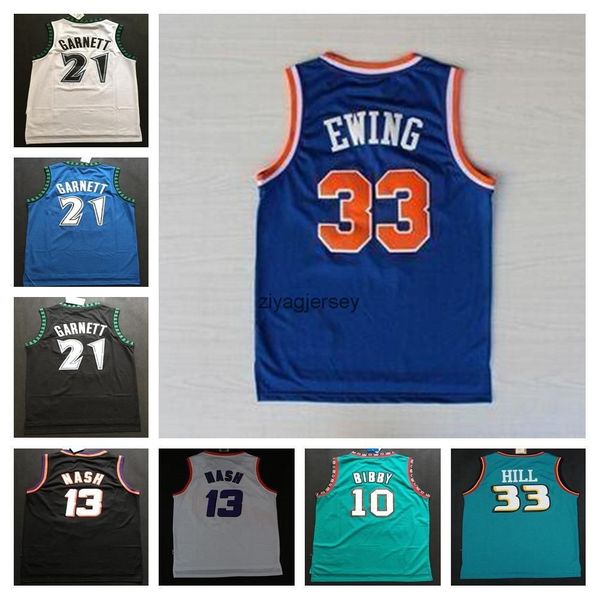 

college wear basketball retro basketball jerseys garnett 33 hill ason stockton 32 karl malone jason williams ewing gary payton kemp barkley, Black