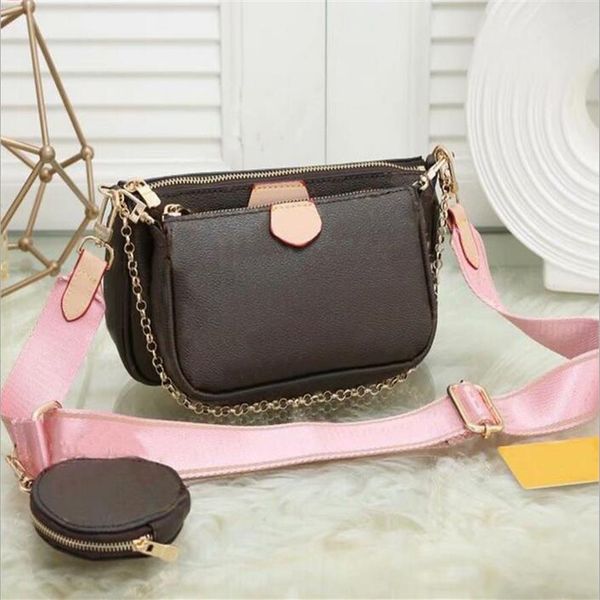 

handbag women handbags multi pochette bag chain crossbody bag fashion small shoulder bag 3 pcs purse multi color straps242s