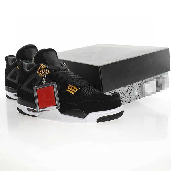 

brand shoes jumpman 4 retro black metallic gold-white suede sneakers men women basketball outdoor date night leisure sports