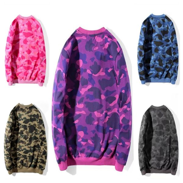 

keep warm designer sweater black sweater hoodies fashion mens womens streetwear long sleeve 5 colors size m-2xl camouflage shark printed emb