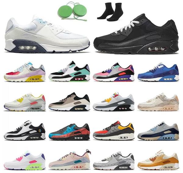 

90 90s mens running shoes triple white black rose pink unc usa valentines day shimmer polka bred camo red orange midnight blue men women tra