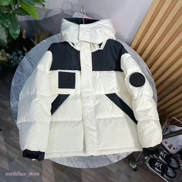 

2023 jacket kids down hooded warm parka men puffer jackets letter print clothing outwear windbreaker winter branded couple street style desi, Black