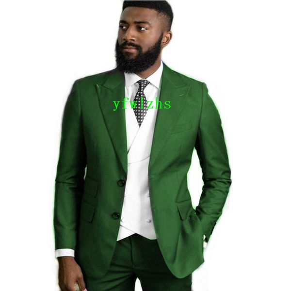 

wedding tuxedos two buttons men suits groomsmen peak lapel groom tuxedos wedding/prom man blazer jacket pants vest tie w1157, Black;gray