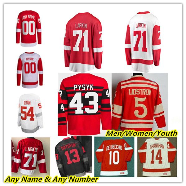 

dylan larkin reverse retro hockey jerseys tyler bertuzzi lucas raymond moritz seider dominik kubalik henrik zetterberg gordie howe filip hro, Black;red