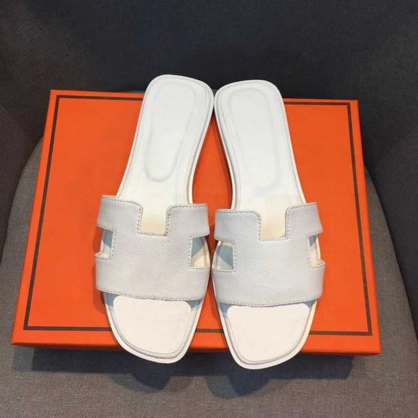 

slippers designer beach slippers classic flats summer fashion slippers leather women's shoes sandals large 35-43 2023, Black