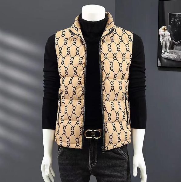 

designer men's vests winter bandana harajuku fashion paisley sleeveless puffer jacket thick warm parka mens waistcoat vest clothing, Black;white