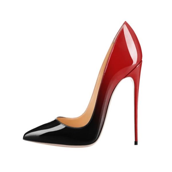 

women shoes red beige bottoms high heels pointed toe 8cm 10cm 12cm pumps wedding shoes big size 34-46215f, Black