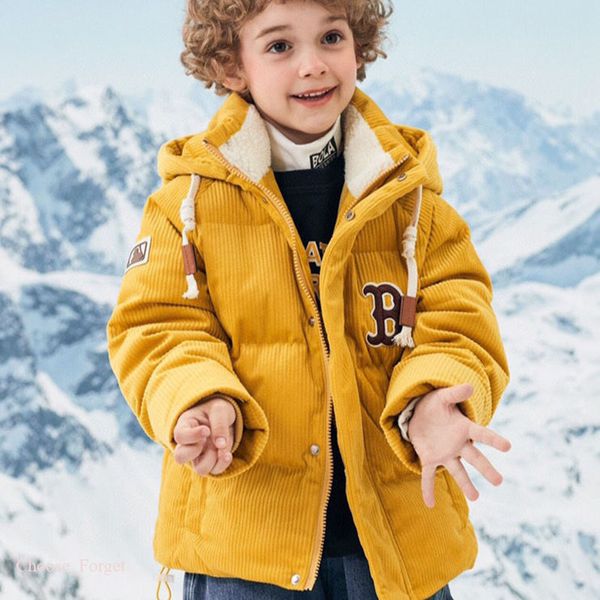 

2021 down coat childrens jacket baby boys clothing autumn winter outwear keep warm jackets kids fur collar hooded outerwear coats for boy gi, Blue;gray