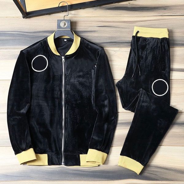 

designer mens trapstars tracksuits fashion women embroidery tracksuit sets couple street golden velvet sports suit 11 styles asian size -3x, Gray