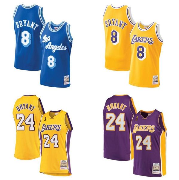 

stitched bryant jersey mitchell and ness 1996-97 08-09 yellow blue purple men women youth retro basketball jerseys, Black;red