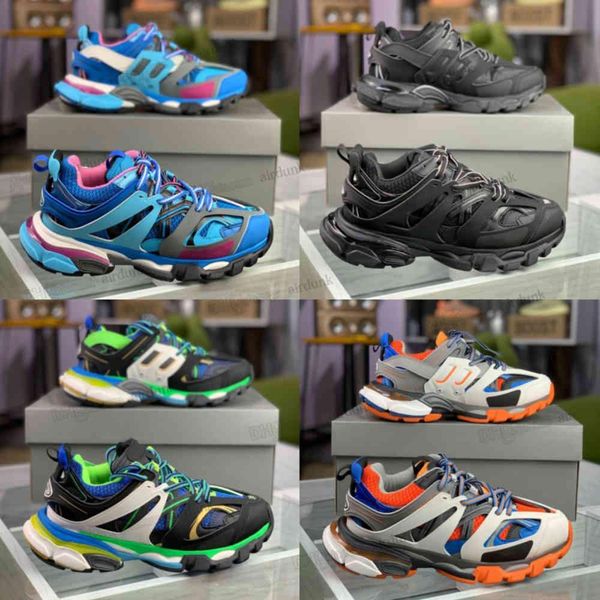 

with original box''balencaigas''designer shoes 3 casual shoes release track 3.0 tess women gomma maille fashion clunky s, Black